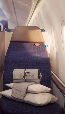 First Class passenger experiencing personalized service