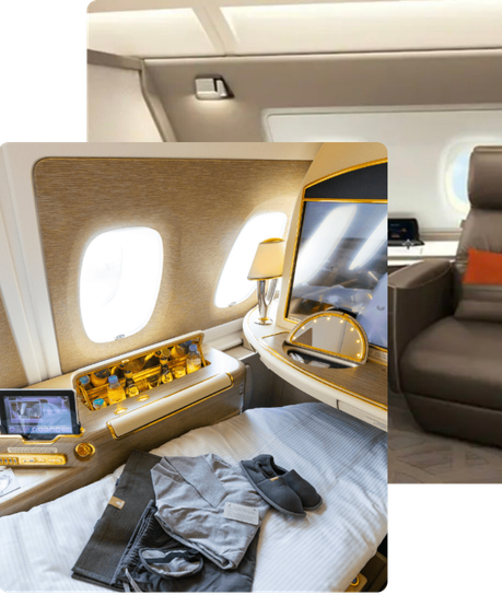 Flagship First Suite with ambient lighting and privacy