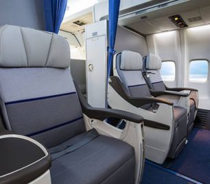 American Airlines Business Class Cabin with lie-flat seats